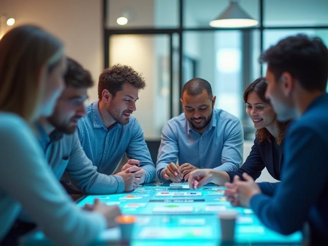 Illustration von kreativer Zusammenarbeit und Innovation in der Softwareentwicklung